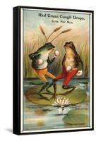 Frog Versus Toad Red Cross Cough Drops Advertisement-null-Framed Stretched Canvas