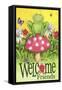 Frog Welcome Friends-Melinda Hipsher-Framed Stretched Canvas