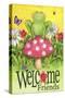 Frog Welcome Friends-Melinda Hipsher-Stretched Canvas