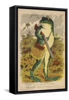 Frog with Shotgun and Satchel-null-Framed Stretched Canvas
