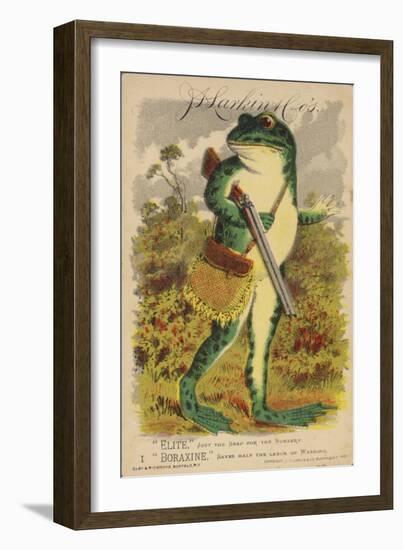 Frog with Shotgun and Satchel-null-Framed Giclee Print