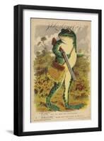 Frog with Shotgun and Satchel-null-Framed Giclee Print