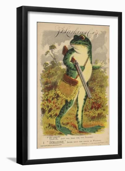 Frog with Shotgun and Satchel-null-Framed Giclee Print