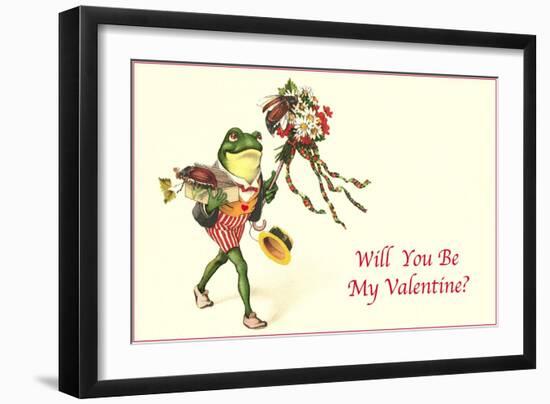 Froggie Went A-Courtin-null-Framed Art Print