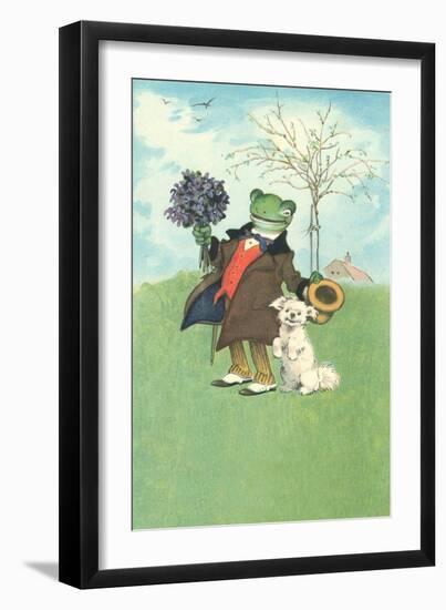 Froggy Went A'Courtin'-null-Framed Art Print