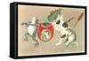 Frogs and Rabbit Carrying Palanquin-null-Framed Stretched Canvas