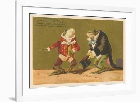 Frogs Dressed as Master and Servant-null-Framed Art Print