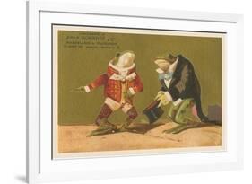 Frogs Dressed as Master and Servant-null-Framed Art Print