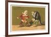 Frogs Dressed as Master and Servant-null-Framed Art Print