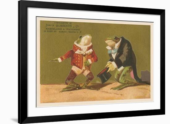 Frogs Dressed as Master and Servant-null-Framed Art Print