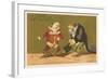 Frogs Dressed as Master and Servant-null-Framed Art Print