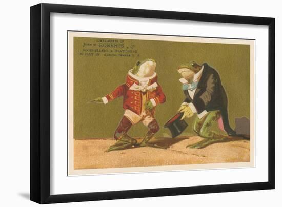 Frogs Dressed as Master and Servant-null-Framed Art Print