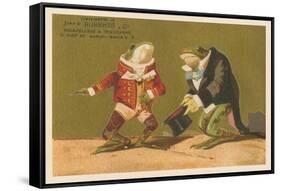 Frogs Dressed as Master and Servant-null-Framed Stretched Canvas