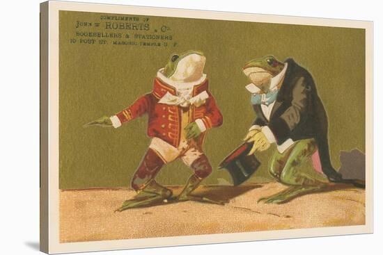 Frogs Dressed as Master and Servant-null-Stretched Canvas
