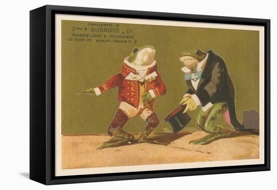 Frogs Dressed as Master and Servant-null-Framed Stretched Canvas