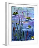 Frogs in the Pond-sylvia pimental-Framed Art Print