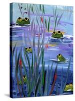 Frogs in the Pond-sylvia pimental-Stretched Canvas