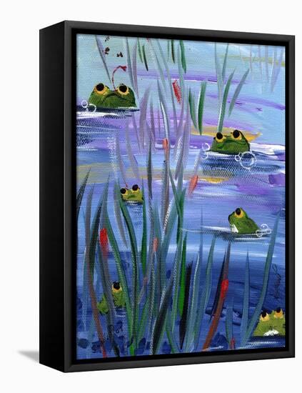 Frogs in the Pond-sylvia pimental-Framed Stretched Canvas