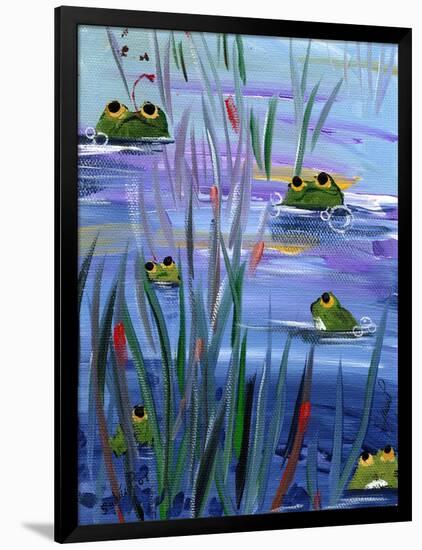 Frogs in the Pond-sylvia pimental-Framed Art Print