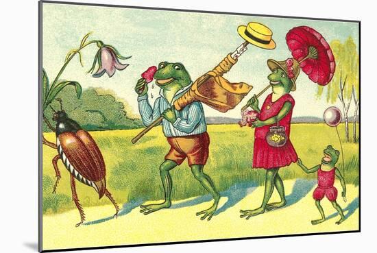 Frogs on Summer Outing-null-Mounted Art Print