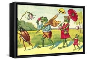 Frogs on Summer Outing-null-Framed Stretched Canvas