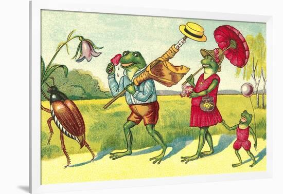 Frogs on Summer Outing-null-Framed Art Print