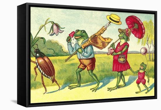 Frogs on Summer Outing-null-Framed Stretched Canvas