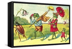 Frogs on Summer Outing-null-Framed Stretched Canvas