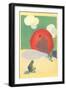 Frogs on the Beach-null-Framed Art Print