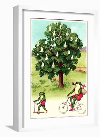 Frogs Passing Horse Chestnut-null-Framed Art Print