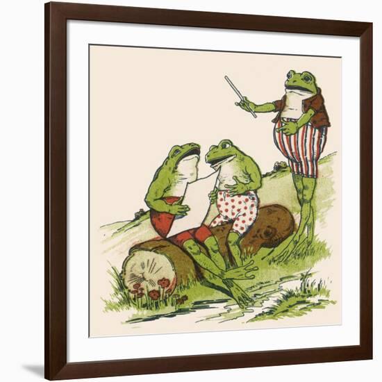 Frogs Sing 'Love in May'-null-Framed Art Print