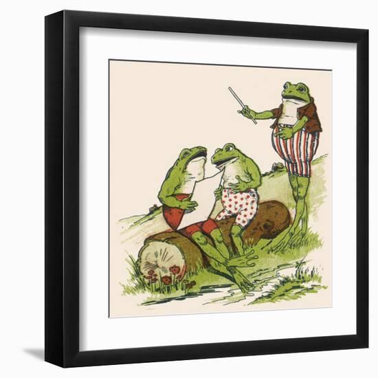 Frogs Sing 'Love in May'-null-Framed Art Print