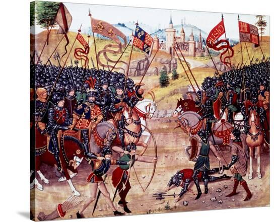 Froissart's Chronicles: Battle of Najera, 1340--Stretched Canvas