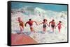 Frolicking in Waves, Retro-null-Framed Stretched Canvas