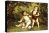 Frolicking Putti (Oil on Canvas)-Franz Eybl-Stretched Canvas