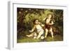 Frolicking Putti (Oil on Canvas)-Franz Eybl-Framed Giclee Print