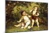 Frolicking Putti (Oil on Canvas)-Franz Eybl-Mounted Giclee Print