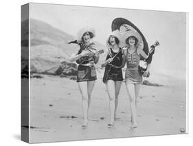 Frolicsome Trio of American Bathing Beauties Wearing the Latest Swimsuit Costumes-Emil Otto Hopp?-Stretched Canvas