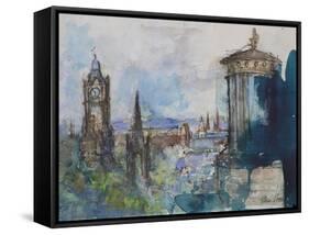 From Calton Hill, Edinburgh-Ann Oram-Framed Stretched Canvas