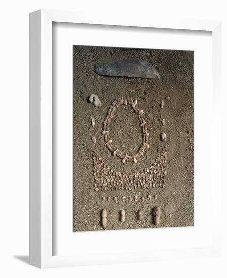 From Caves of Balzi Rossi, Barma Grande Cave, Triple Burial of Cro-Magnon Type Skeleton-null-Framed Giclee Print