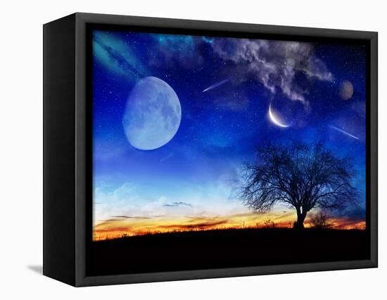 From Earth Looking Out Into The A Surreal Night Starry Sky-Vicki France-Framed Stretched Canvas