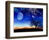 From Earth Looking Out Into The A Surreal Night Starry Sky-Vicki France-Framed Art Print