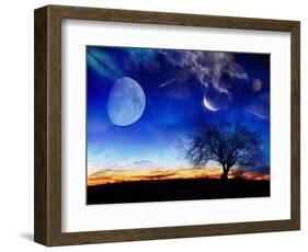 From Earth Looking Out Into The A Surreal Night Starry Sky-Vicki France-Framed Art Print