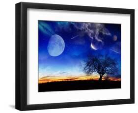 From Earth Looking Out Into The A Surreal Night Starry Sky-Vicki France-Framed Art Print