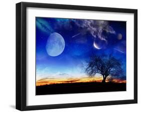 From Earth Looking Out Into The A Surreal Night Starry Sky-Vicki France-Framed Art Print