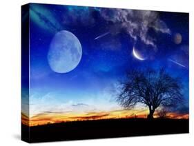 From Earth Looking Out Into The A Surreal Night Starry Sky-Vicki France-Stretched Canvas