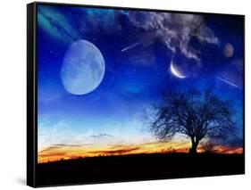 From Earth Looking Out Into The A Surreal Night Starry Sky-Vicki France-Framed Stretched Canvas