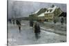 From Gronland Kristiania  Oslo, 1888 oil on panel-Fritz Thaulow-Stretched Canvas
