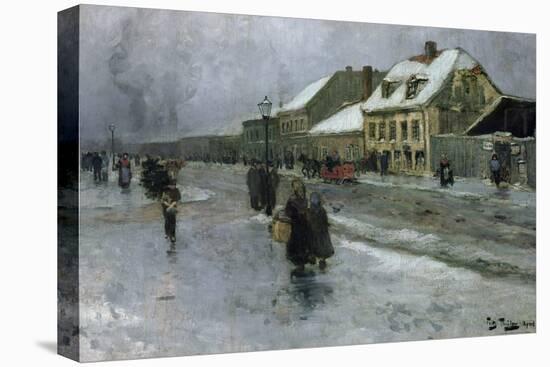 From Gronland Kristiania  Oslo, 1888 oil on panel-Fritz Thaulow-Stretched Canvas