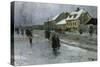 From Gronland Kristiania  Oslo, 1888 oil on panel-Fritz Thaulow-Stretched Canvas